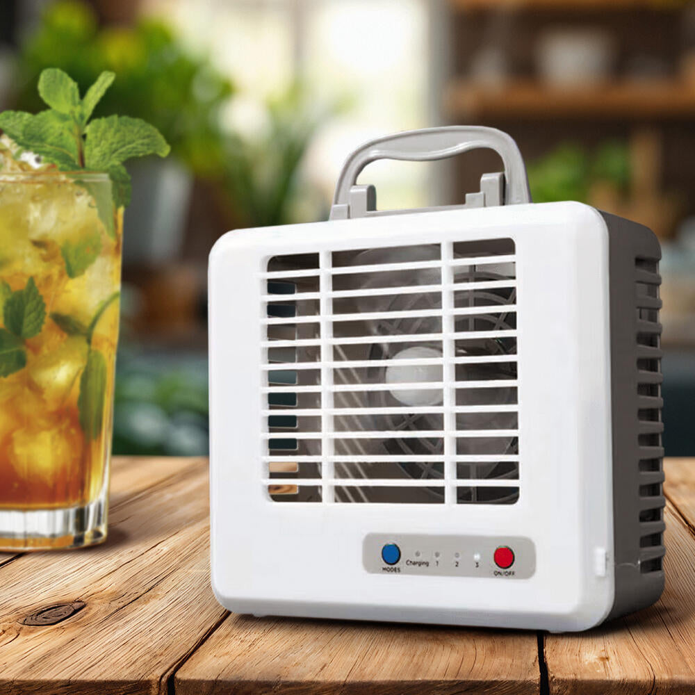 Mini Aire Acondicionado Portátil USB Silencioso, Ventilador de Escritorio con Refrigeración por Aire, Blanco - Imagem 7