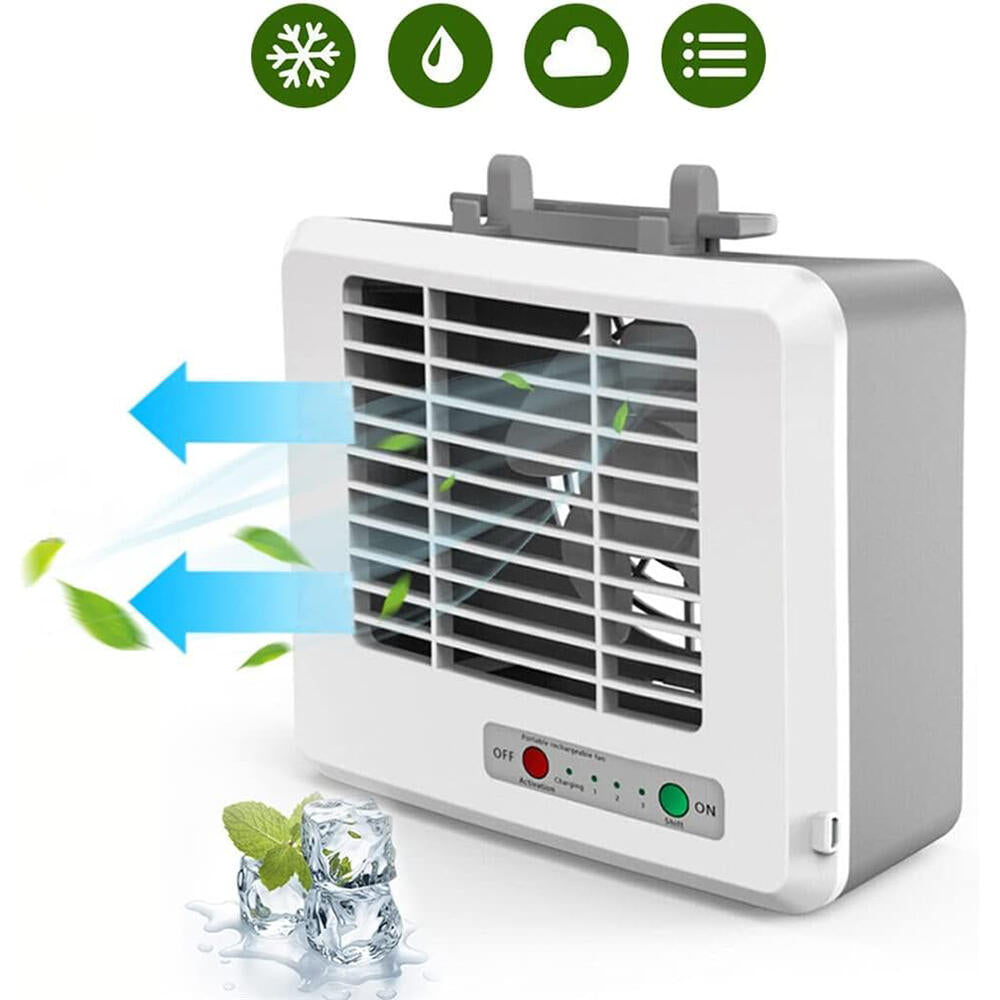Mini Aire Acondicionado Portátil USB Silencioso, Ventilador de Escritorio con Refrigeración por Aire, Blanco - Imagem 2