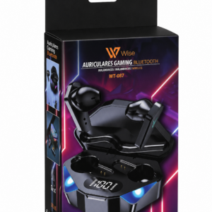 Auriculares Inalámbricos Gaming con Estuche LED y Pantalla